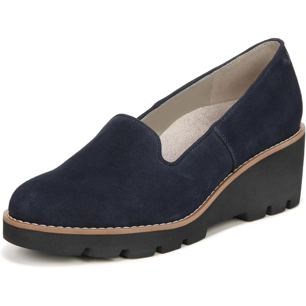 imageVionic Womens Aster Willa Wedge Supportive Arch Support Dress Shoes for Women That Include an Orthotic Insole Providing Comfort and Stability Medium and Wide Widths Sizes 512Navy Suede