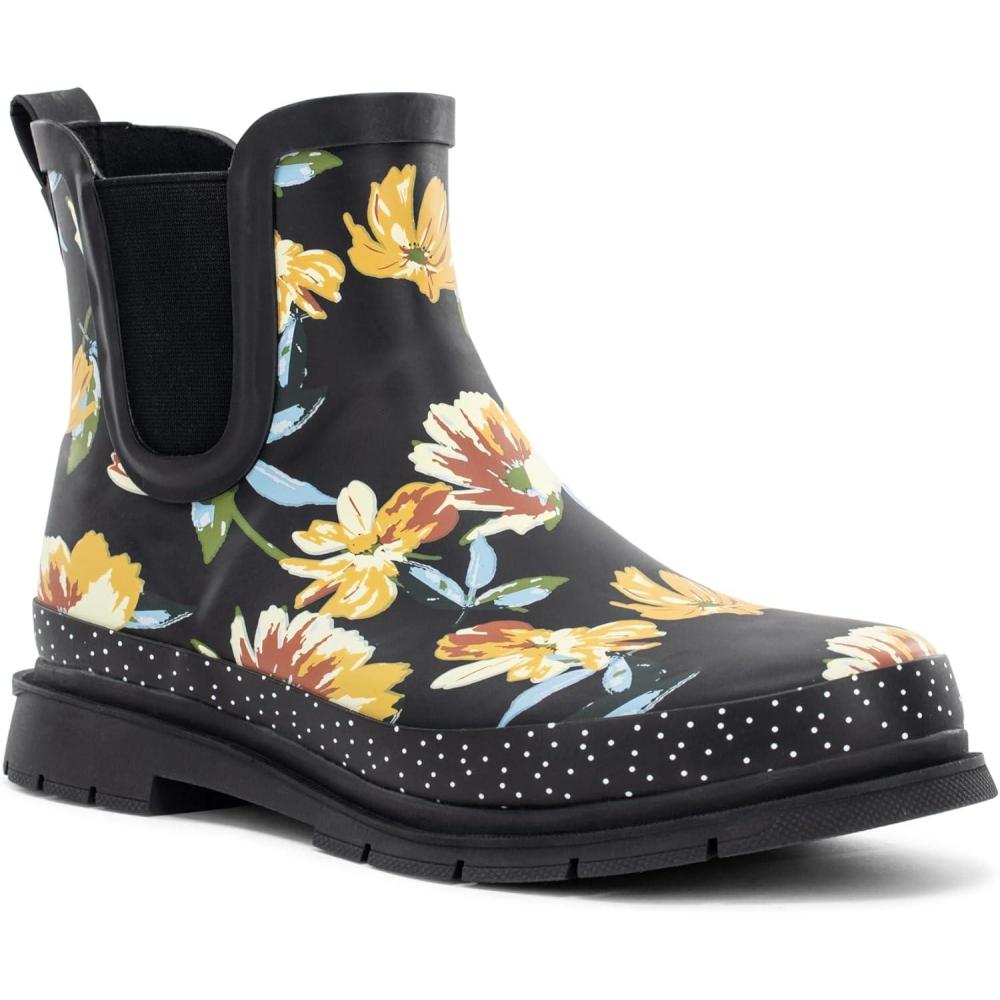 imageWestern Chief Womens Waterproof Chelsea Ankle Rain Boot with Elastic Gore and Rubber Lug Outsole  Stylish and Functional for Rainy DaysFloral
