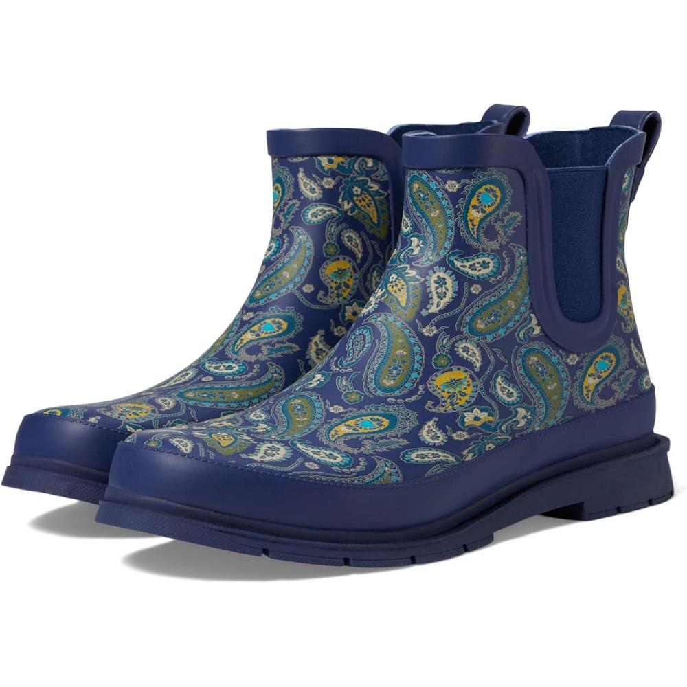imageWestern Chief Womens Waterproof Chelsea Ankle Rain Boot with Elastic Gore and Rubber Lug Outsole  Stylish and Functional for Rainy DaysPaisley Blue
