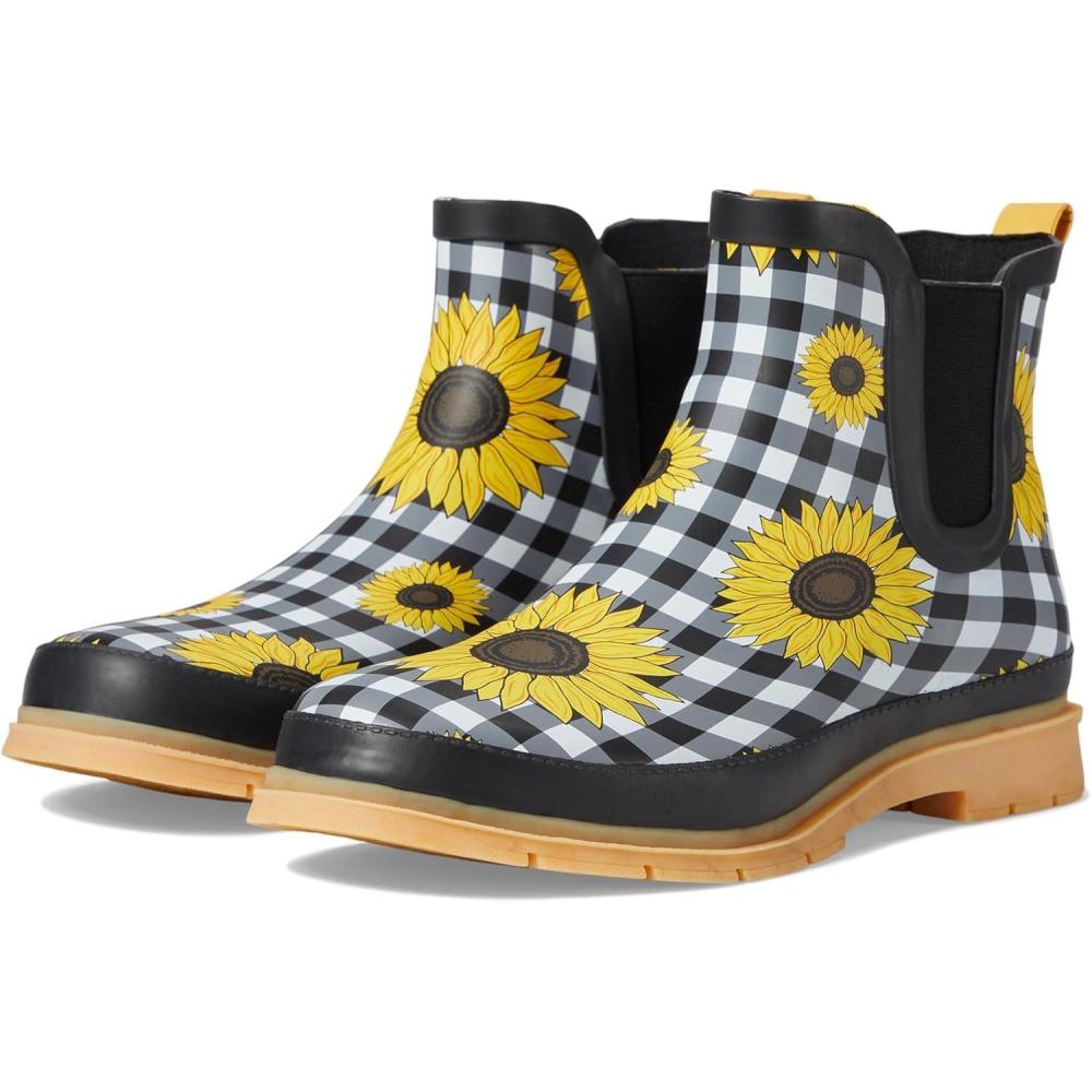 imageWestern Chief Womens Waterproof Chelsea Ankle Rain Boot with Elastic Gore and Rubber Lug Outsole  Stylish and Functional for Rainy DaysSunny Flower