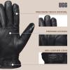 UGG mens 3 Point Leather Tech Gloves With Sherpa Lining(Black)