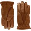 UGG mens 3 Point Leather Tech Gloves With Sherpa Lining(Chestnut)
