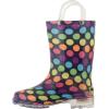 Western Chief Kids Waterproof Light Up Rain Boots With Handles for Easy On and Off for Boys and Girls(Darling Dot)