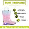 Western Chief Kids Waterproof Light Up Rain Boots With Handles for Easy On and Off for Boys and Girls(Glitter Stars)