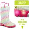 Western Chief Kids Waterproof Light Up Rain Boots With Handles for Easy On and Off for Boys and Girls(Leopard)