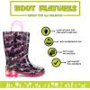 Western Chief Kids Waterproof Light Up Rain Boots With Handles for Easy On and Off for Boys and Girls(Pastel Pastures)