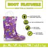 Western Chief Kids Waterproof Light Up Rain Boots With Handles for Easy On and Off for Boys and Girls(Rainbow Unicorn)