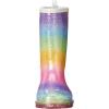 Western Chief Kids Waterproof Light Up Rain Boots With Handles for Easy On and Off for Boys and Girls(Sparkle Ombre)