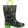 Western Chief Kids Waterproof Light Up Rain Boots With Handles for Easy On and Off for Boys and Girls(Surf Camo)