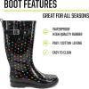 Western Chief Women’s Tall Waterproof Rain Boot Outdoor Garden Shoes(Dot City Black)