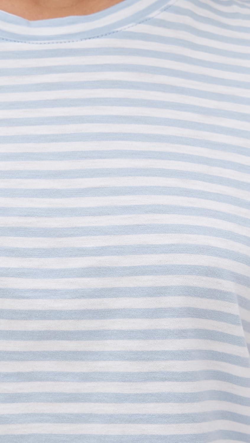 imageMadewell Womens Slub BoxyCrop TeeWarhol Stripe Iced Blue
