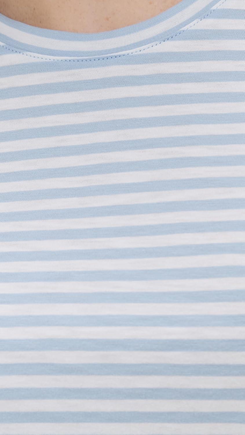 imageMadewell Womens Slub BoxyCrop TeeWhiteLight Pool Stripe