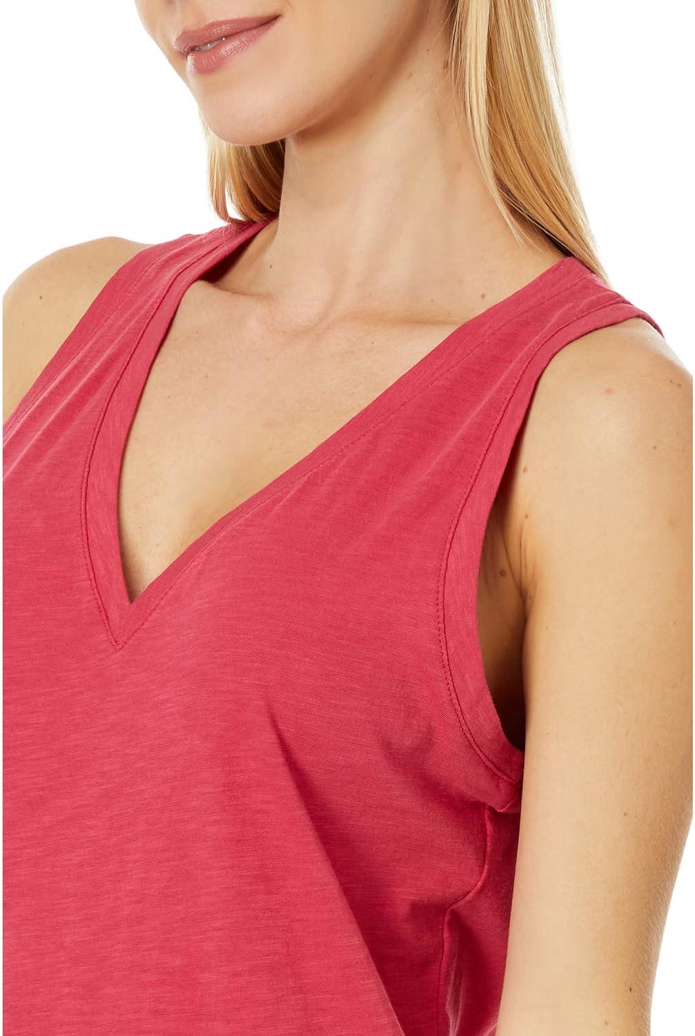 imageMadewell Womens Whisper Cotton VNeck TankRosy Hibiscus