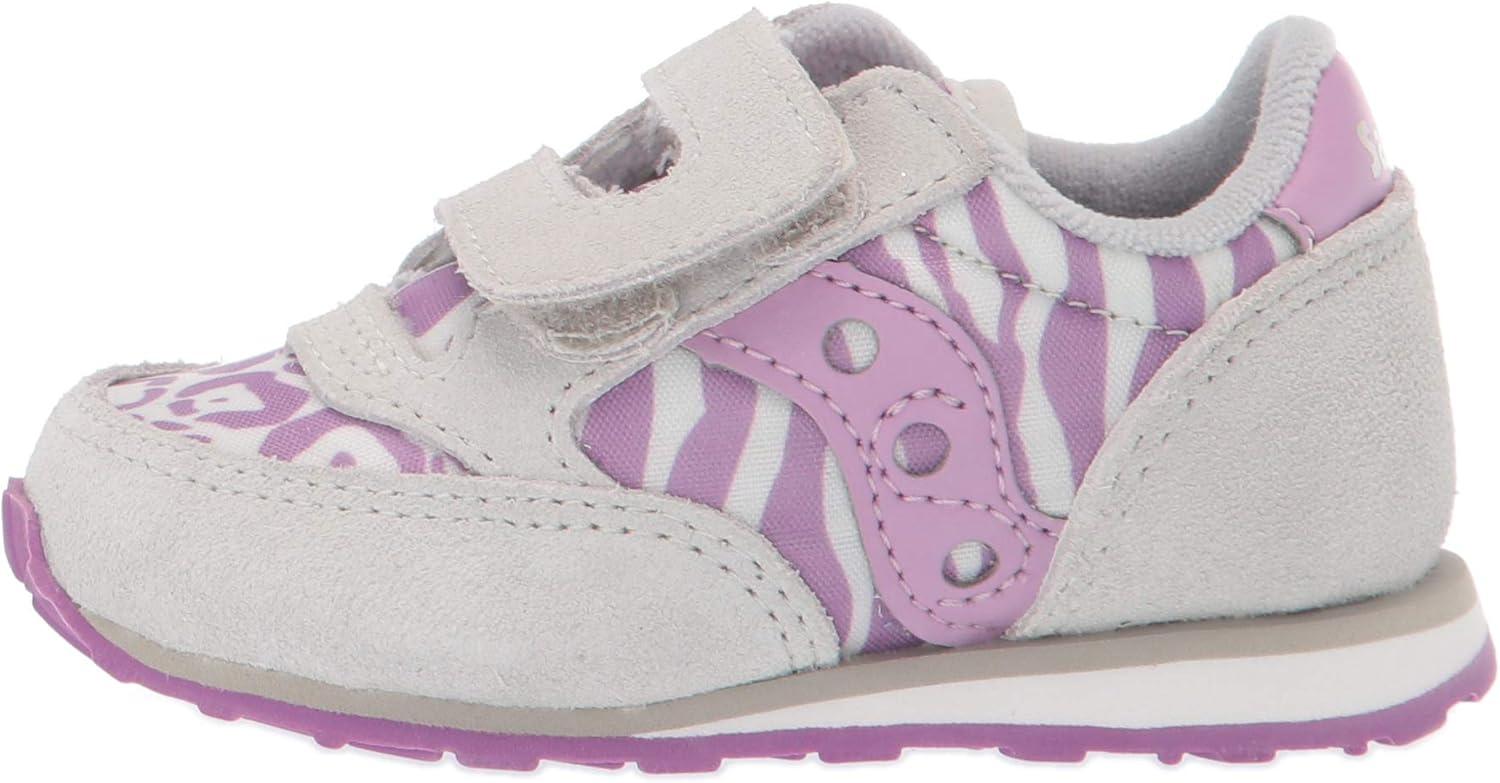 imageSaucony Kids Baby Jazz Hook ampamp Loop SneakersGreyPurple Animal Print