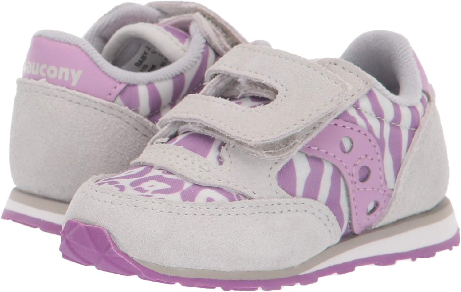 imageSaucony Kids Baby Jazz Hook ampamp Loop SneakersGreyPurple Animal Print