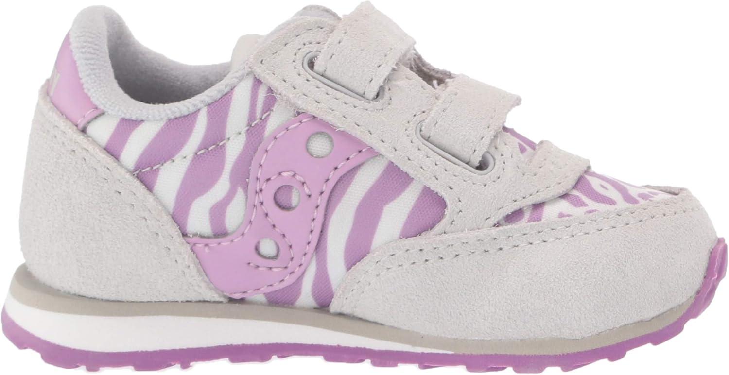 imageSaucony Kids Baby Jazz Hook ampamp Loop SneakersGreyPurple Animal Print