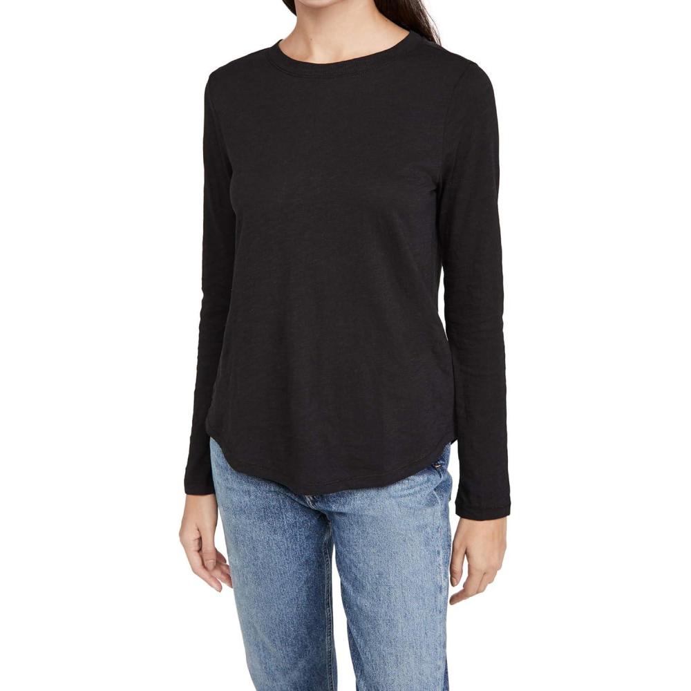 imageMadewell Whisper Cotton RibCrewneck LongSleeve TeeTrue Black