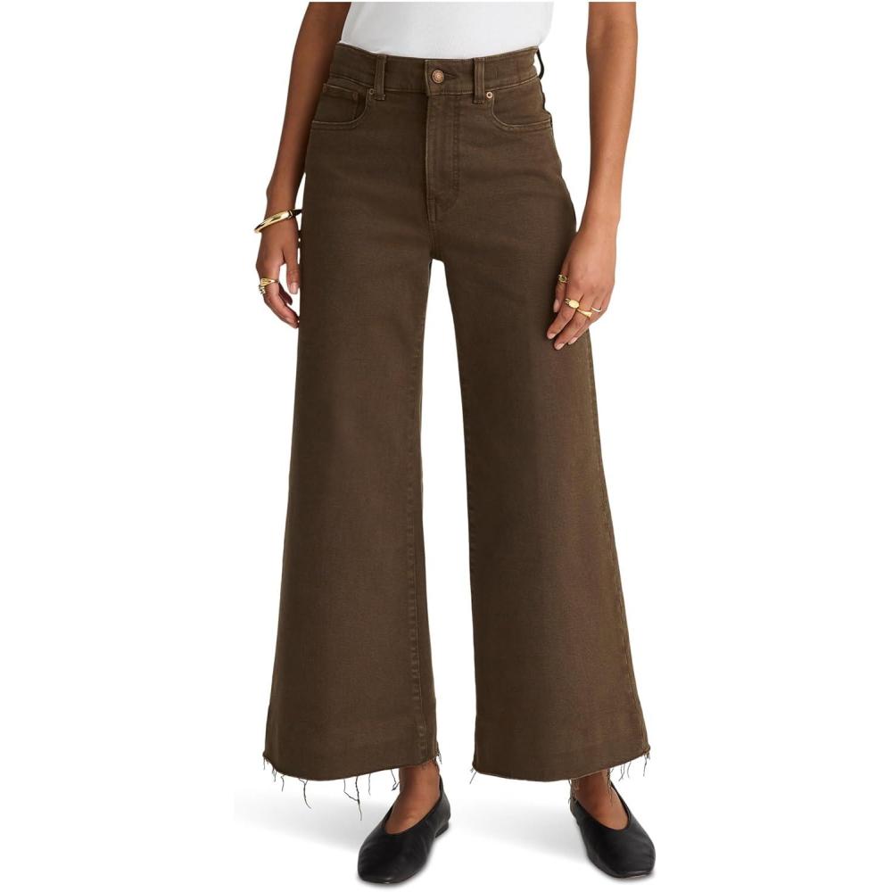 imageMadewell Womens Flared WideLeg Crop Jean in Dark MochaDark Mocha