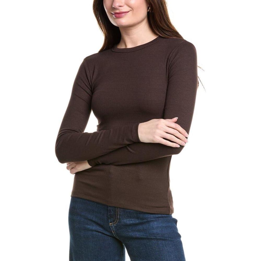 imageMadewell Womens Modal Rib Long Sleeve Crew NeckDark Carob