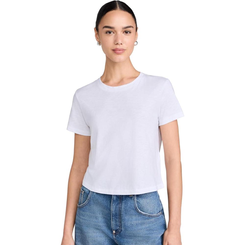 imageMadewell Womens Slub BoxyCrop TeeEyelet White