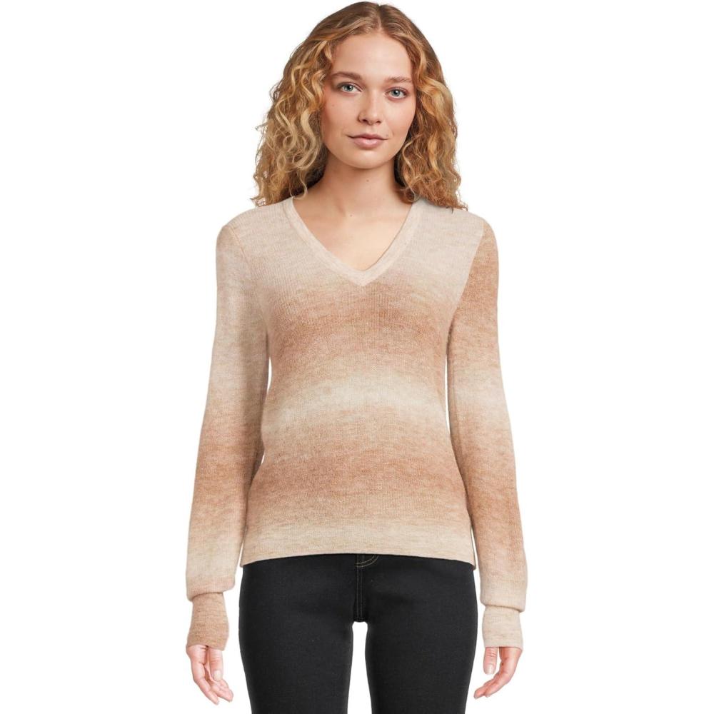 imageMadewell Womens Spacedye Lightweight Alpaca VNeck PulloverSpacedye Fawn