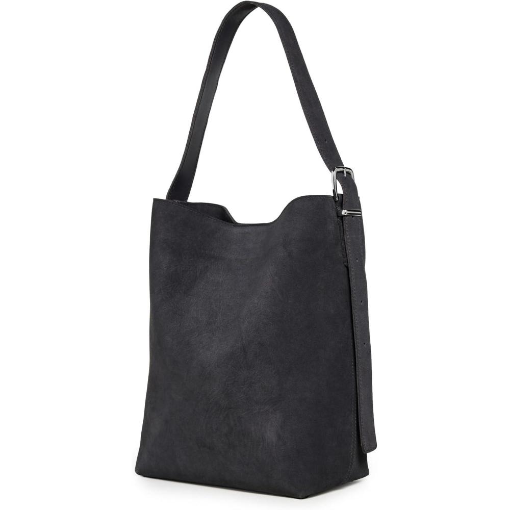 imageMadewell Womens The Essential Bucket Tote in SuedeCharcoal Suede