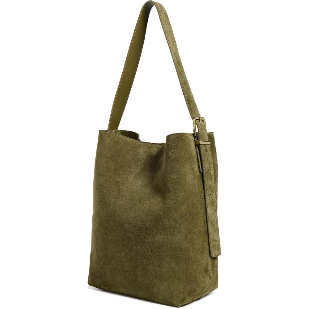 imageMadewell Womens The Essential Bucket Tote in SuedeShaded Olive Suede