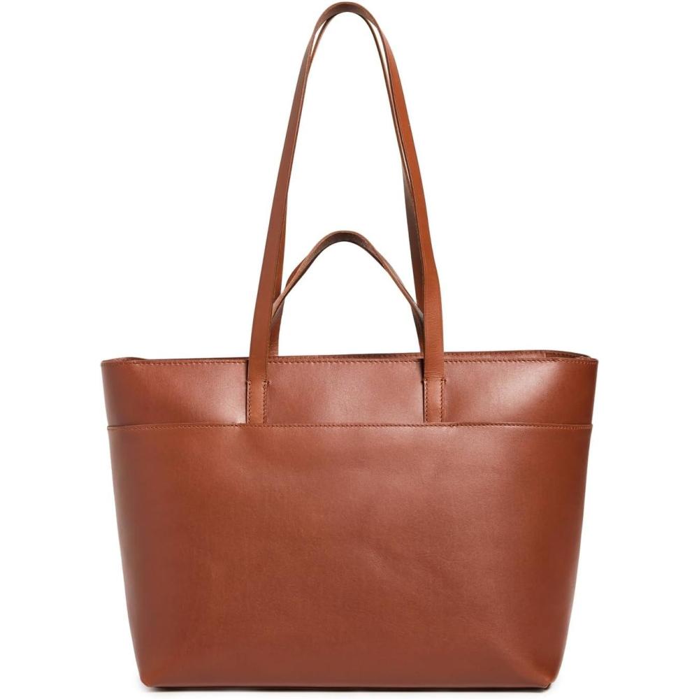 imageMadewell Womens The ZipTop Essential Tote in LeatherWarm Cinnamon