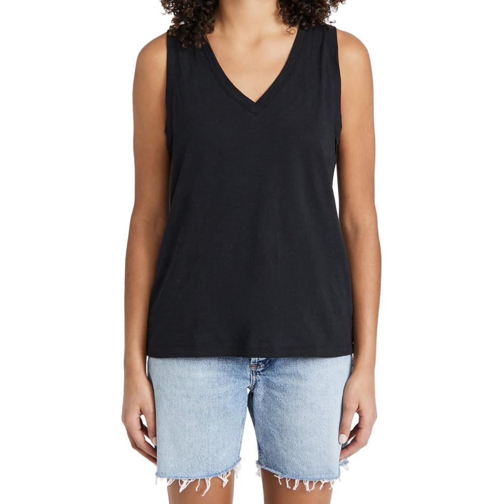 imageMadewell Womens Whisper Cotton VNeck TankTrue Black