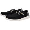 Hey Dude Wendy Boho Crochet Loafers for Women – Textile Upper & Lining – Lace-up Closure – Textile Outsole(Black)