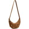 Madewell Stud Essentials Crescent Sling in Suede, Dried Acorn
