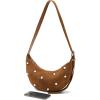 Madewell Stud Essentials Crescent Sling in Suede, Dried Acorn