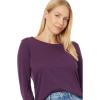 Madewell Whisper Cotton Rib-Crewneck Long-Sleeve Tee(Smoldering Plum)