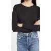 Madewell Whisper Cotton Rib-Crewneck Long-Sleeve Tee(True Black)