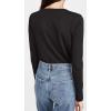 Madewell Whisper Cotton Rib-Crewneck Long-Sleeve Tee(True Black)
