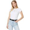 Madewell Women’s Pima Rib Tee(Eyelet White)
