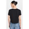 Madewell Women’s Slub Boxy-Crop Tee(Jet Black)