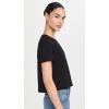 Madewell Women’s Slub Boxy-Crop Tee(Jet Black)
