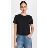 Madewell Women’s Slub Boxy-Crop Tee(Jet Black)