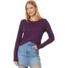 Madewell Whisper Cotton Rib-Crewneck Long-Sleeve Tee(Smoldering Plum)