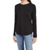 Madewell Whisper Cotton Rib-Crewneck Long-Sleeve Tee(True Black)