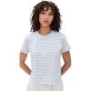 Madewell Women’s Slub Boxy-Crop Tee(Warhol Stripe Iced Blue)
