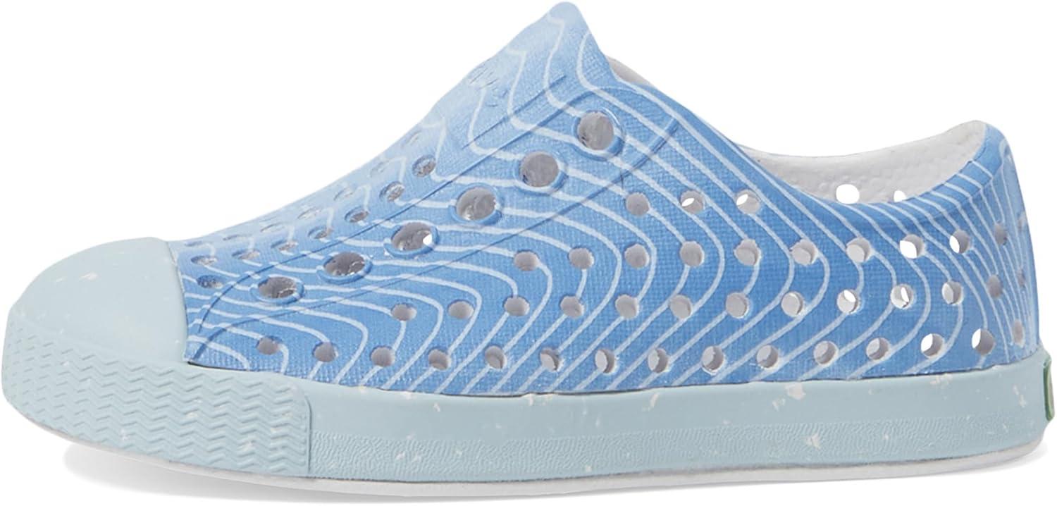 imageNative Shoes Kids Jefferson Bloom Print Toddler Shoes for Kids Synthetic Outsole Round Toe ShapeShell WhiteAir BlueNew Shibori