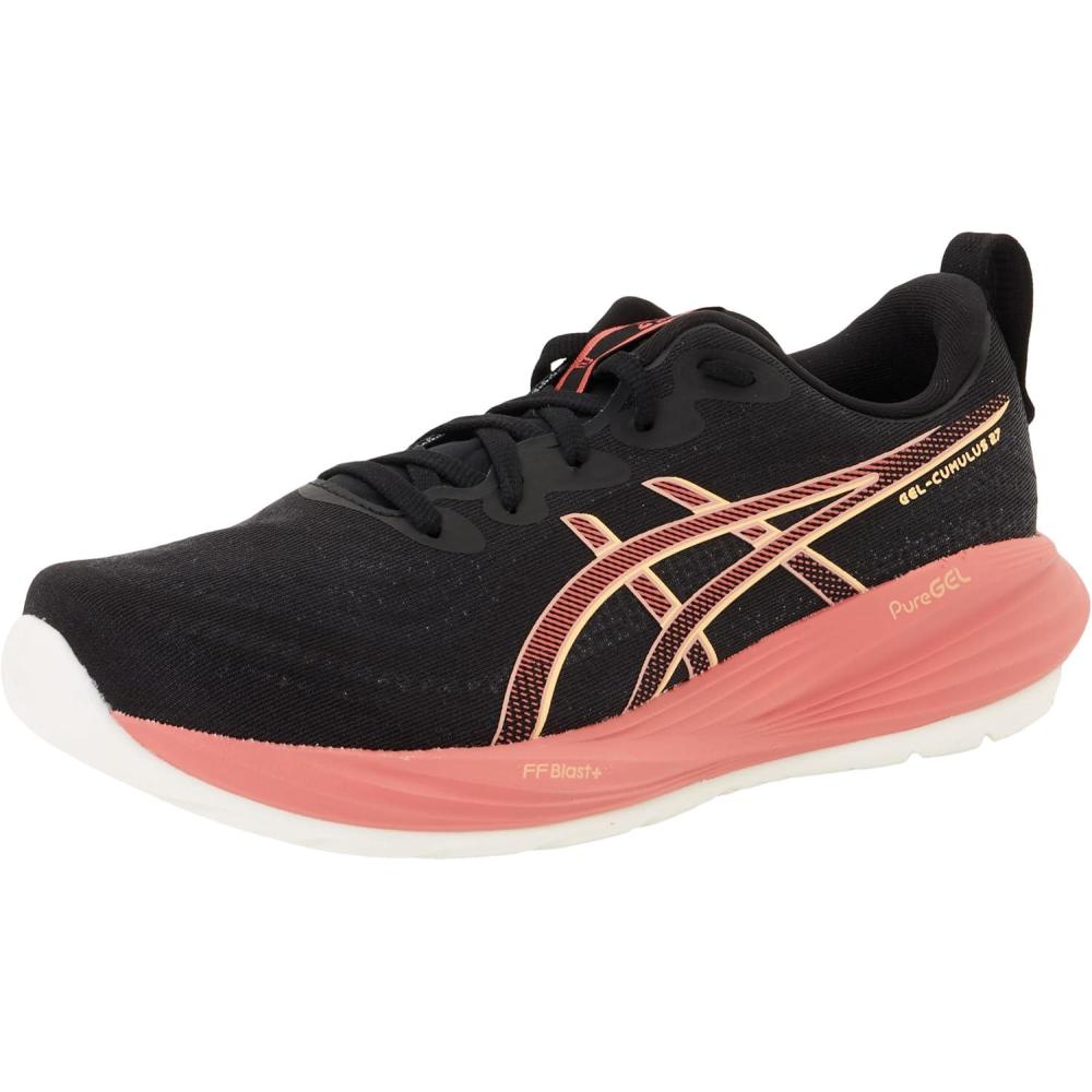 imageASICS Womens GelCumulus 27 Running ShoesBlackOrange Glow