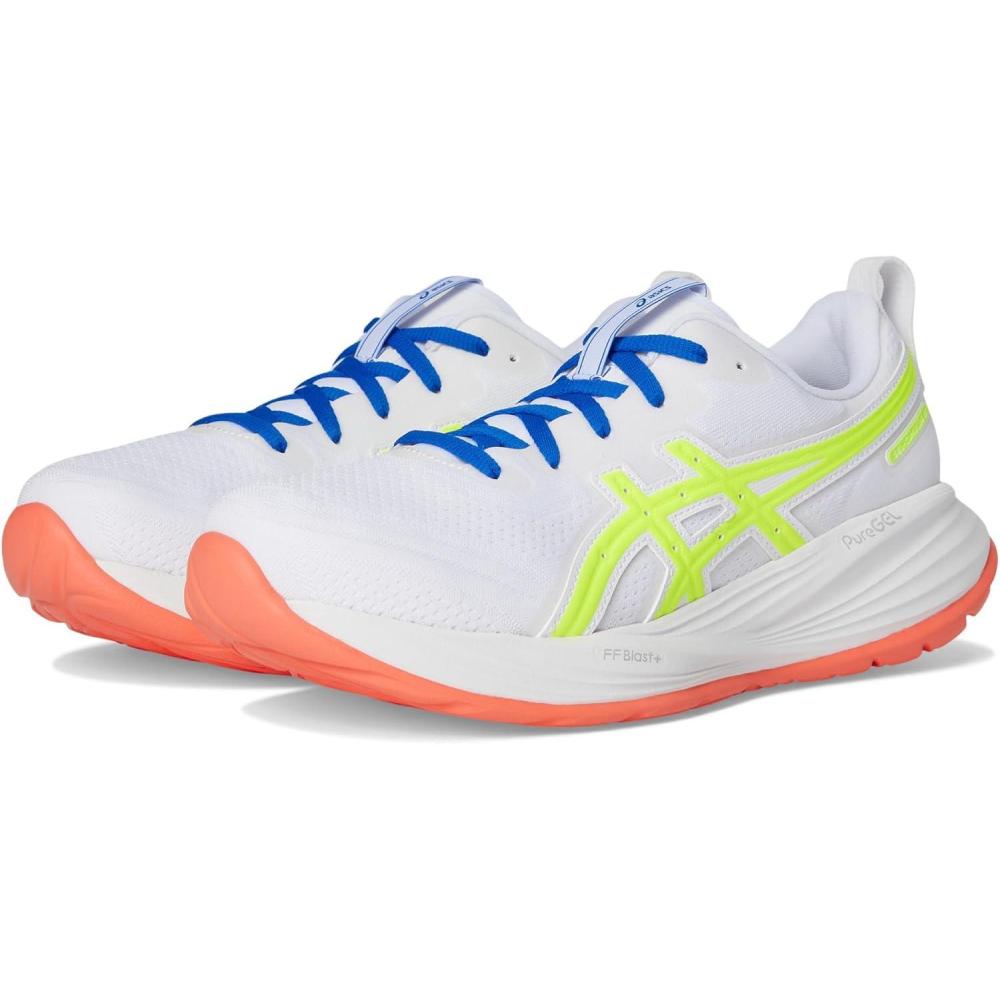 imageASICS Womens GelCumulus 27 Running ShoesWhiteSafety Yellow