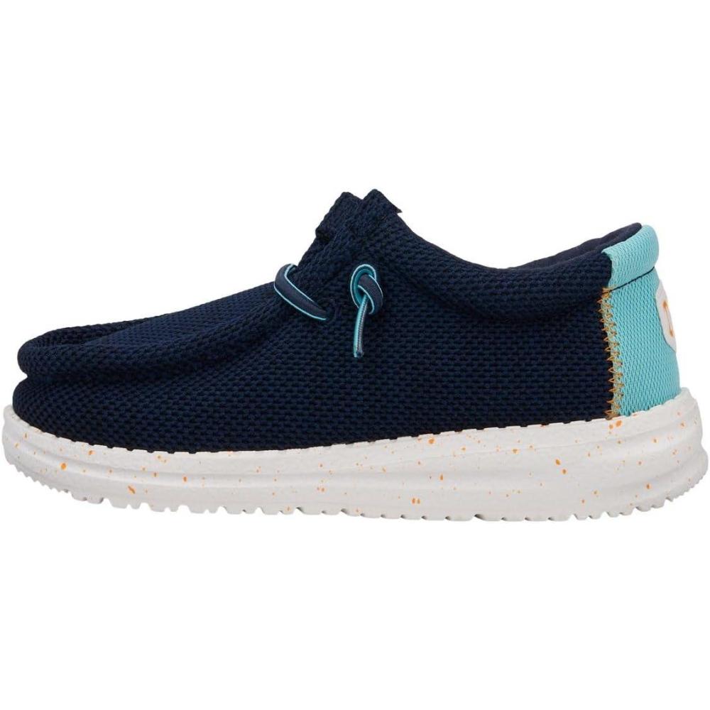 imageHey Dude Boys Wally Heathered Mesh  Youths Shoes  Youth Slipon Loafers  Comfortable ampamp LightWeightNavy