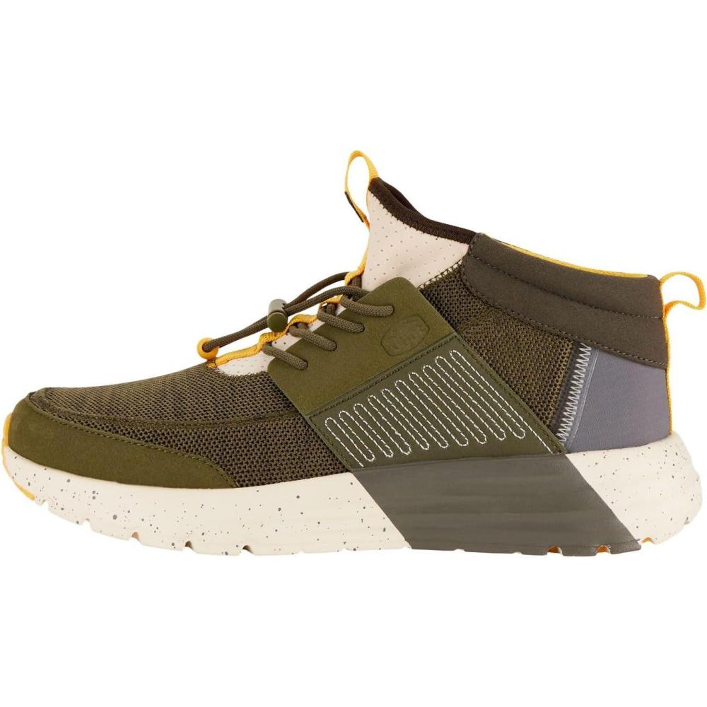 imageHey Dude Mens Sirocco Mid Mens Sneaker Mens Slip On Shoes Comfortable ampamp LightWeightOliveOatmeal