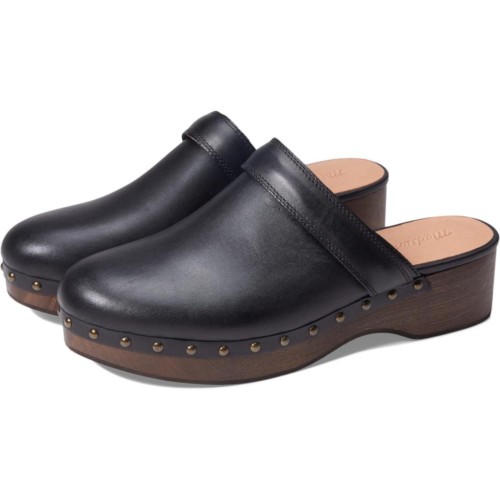imageMadewell The Cecily Clog in Oiled Leather Clogs for Women  SlipOn Style Closure and Round Toe SilhouetteTrue Black