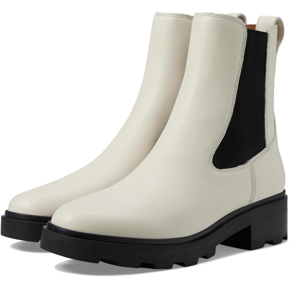 imageMadewell The Wyckoff Chelsea Lugsole Boots for Women in Leather  ManMade Sole  Leather LiningPale Parchment