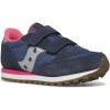 Grey/Navy/Green Jazz Double Hook & Loop Sneaker(Navy/Silver/Pink)